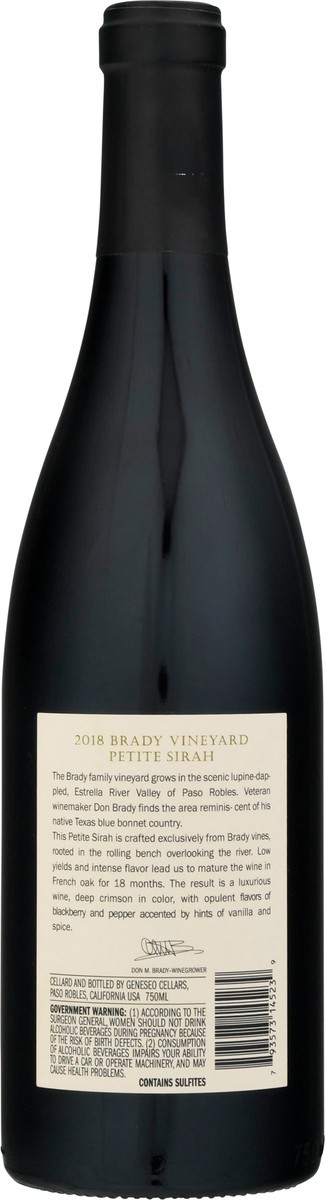 slide 2 of 11, Brady Vineyard Paso Robles Petite Sirah 750 ml Bottle, 