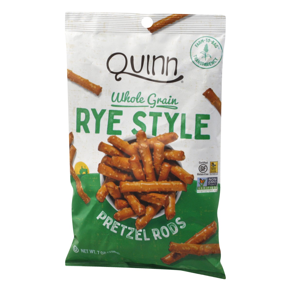 slide 3 of 9, Quinn Whole Grain Rye Style Pretzel Rods 7 oz, 7 oz
