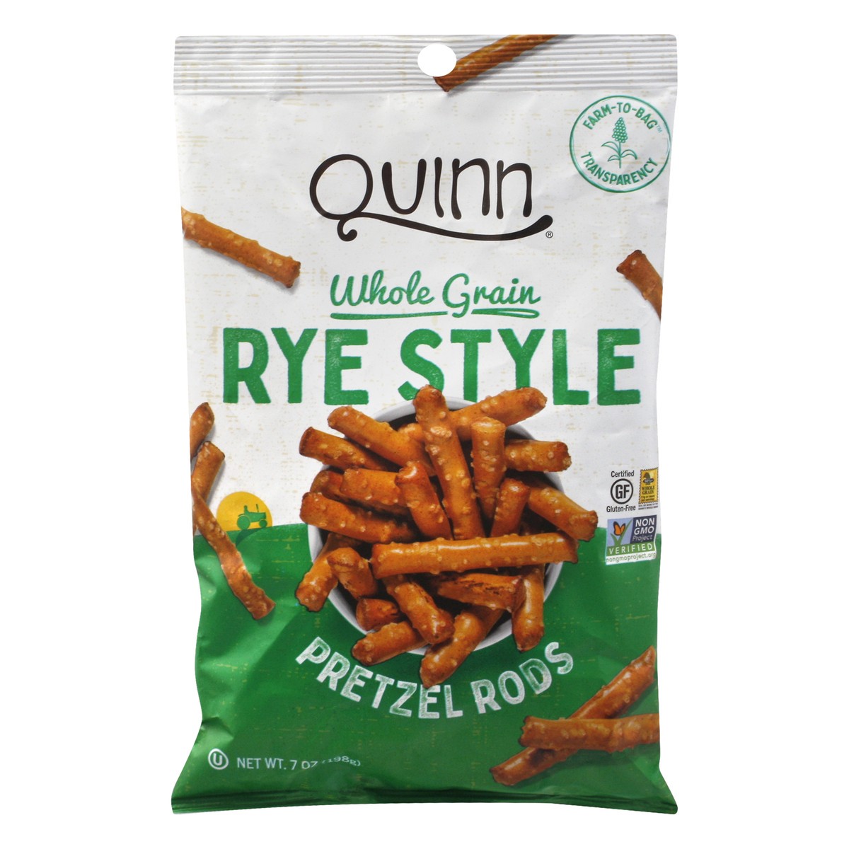 slide 1 of 9, Quinn Whole Grain Rye Style Pretzel Rods 7 oz, 7 oz