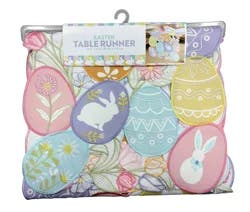 Meijer Corporate Seasonal Mcs Easter Elsa Eggs Cutwork & Embroidery Runner, 14 In X 72 In