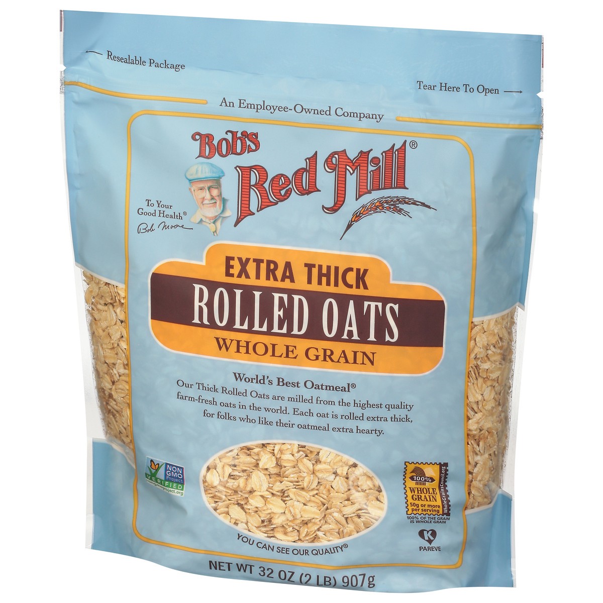 slide 4 of 9, Bob's Red Mill Extra Thick Whole Grain Rolled Oats 32 oz, 32 oz