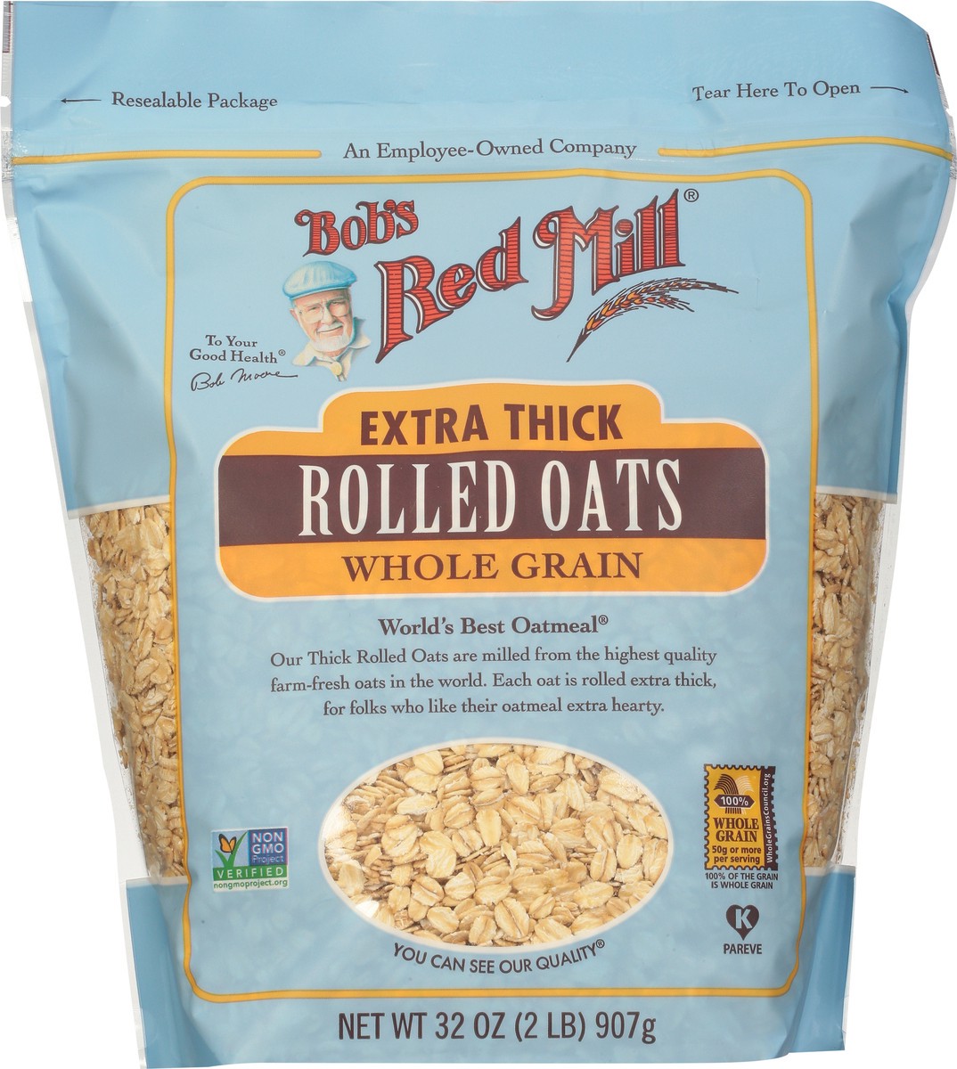 slide 6 of 9, Bob's Red Mill Extra Thick Whole Grain Rolled Oats 32 oz, 32 oz