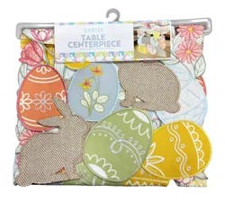 Meijer Corporate Seasonal Easter Bellamy Bunny Cutwork & Embroidery Centerpiece, 14 in x 36 in