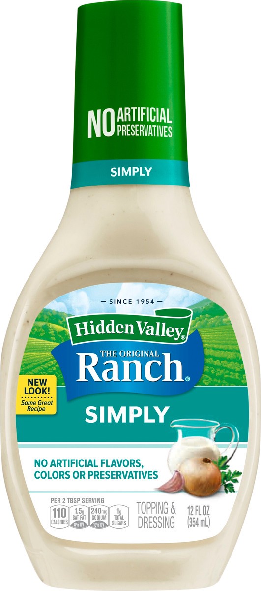 slide 9 of 9, Hidden Valley Classic Simply Ranch Dressing, 12 fl oz