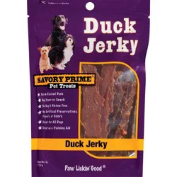 Savory Prime Natural Duck Jerky Dog Treats