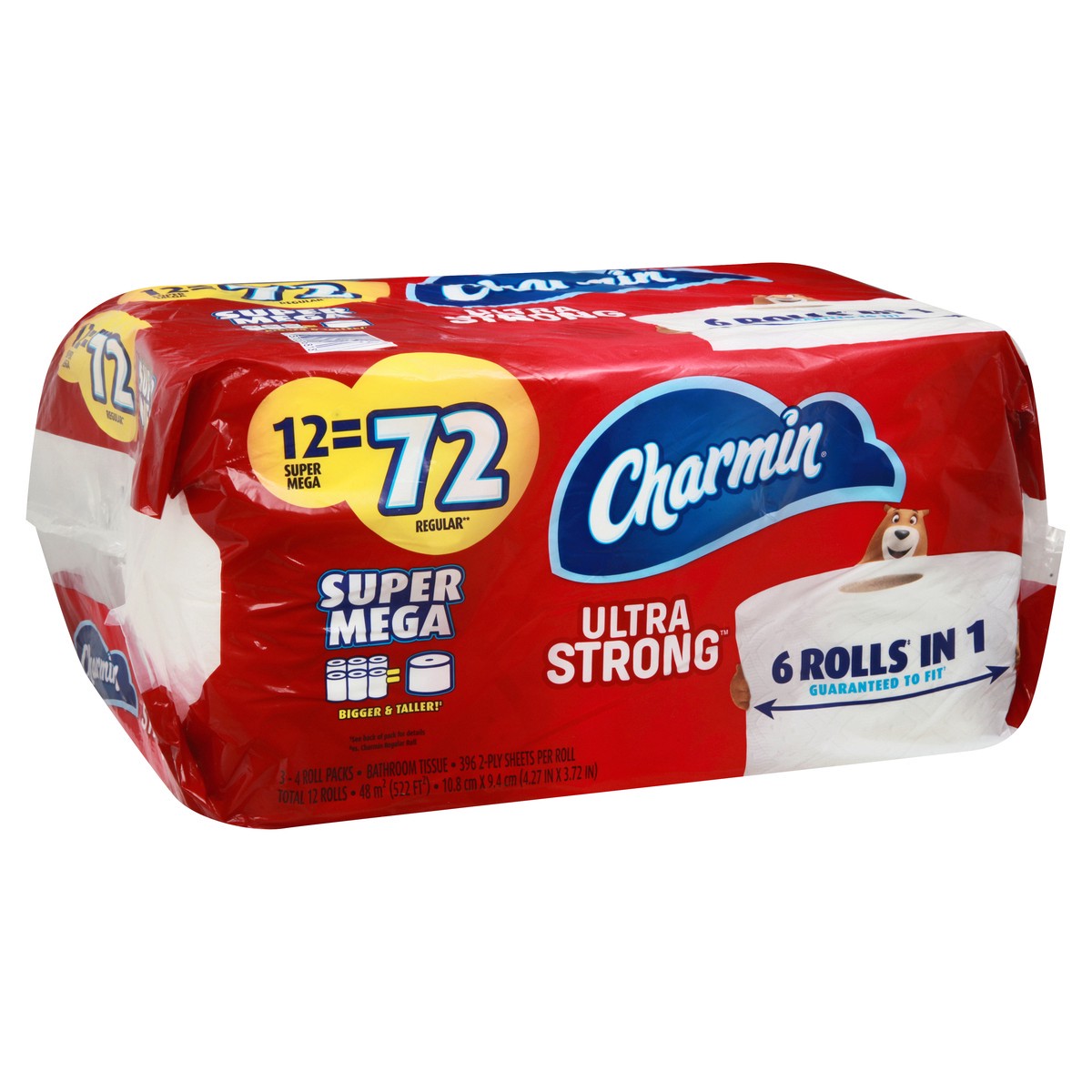 slide 2 of 9, Charmin Ultra Strong 2-Ply Super Mega Roll Unscented Bathroom Tissue 3 ea, 426 sheets