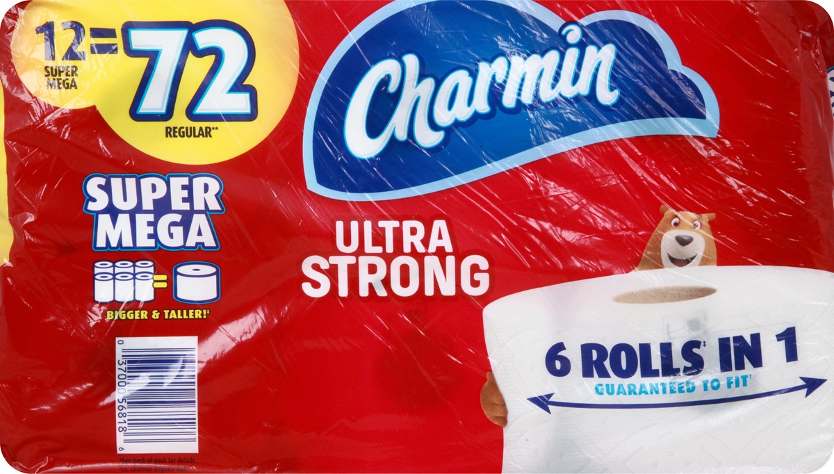 slide 9 of 9, Charmin Ultra Strong 2-Ply Super Mega Roll Unscented Bathroom Tissue 3 ea, 426 sheets