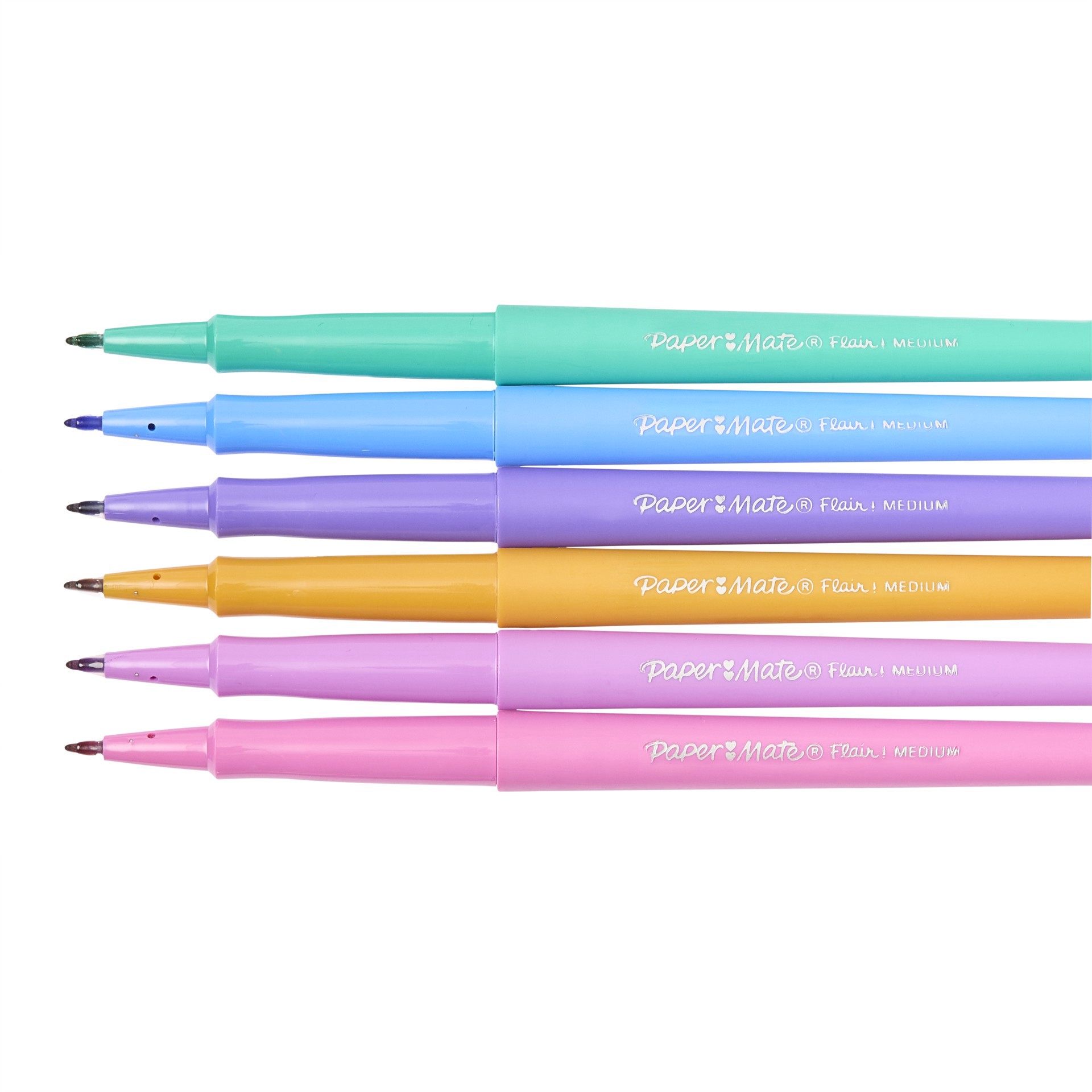 slide 8 of 8, Paper Mate Flair Felt Tip Pen Set, 6 Color Candy Pop, 0.7 mm