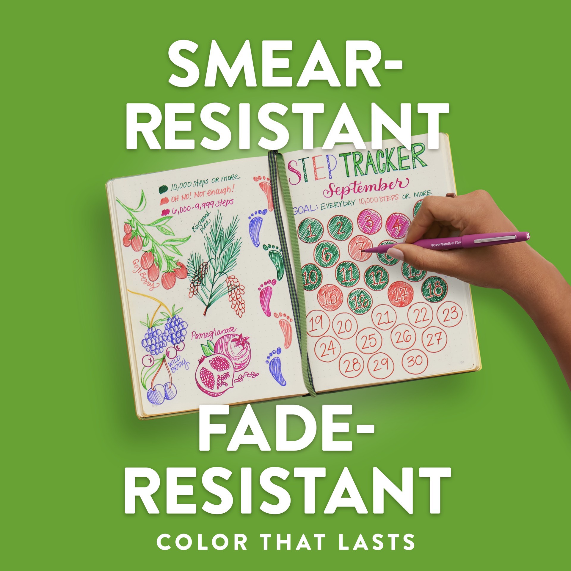 slide 5 of 8, Paper Mate Flair Felt Tip Pen Set, 6 Color Candy Pop, 0.7 mm