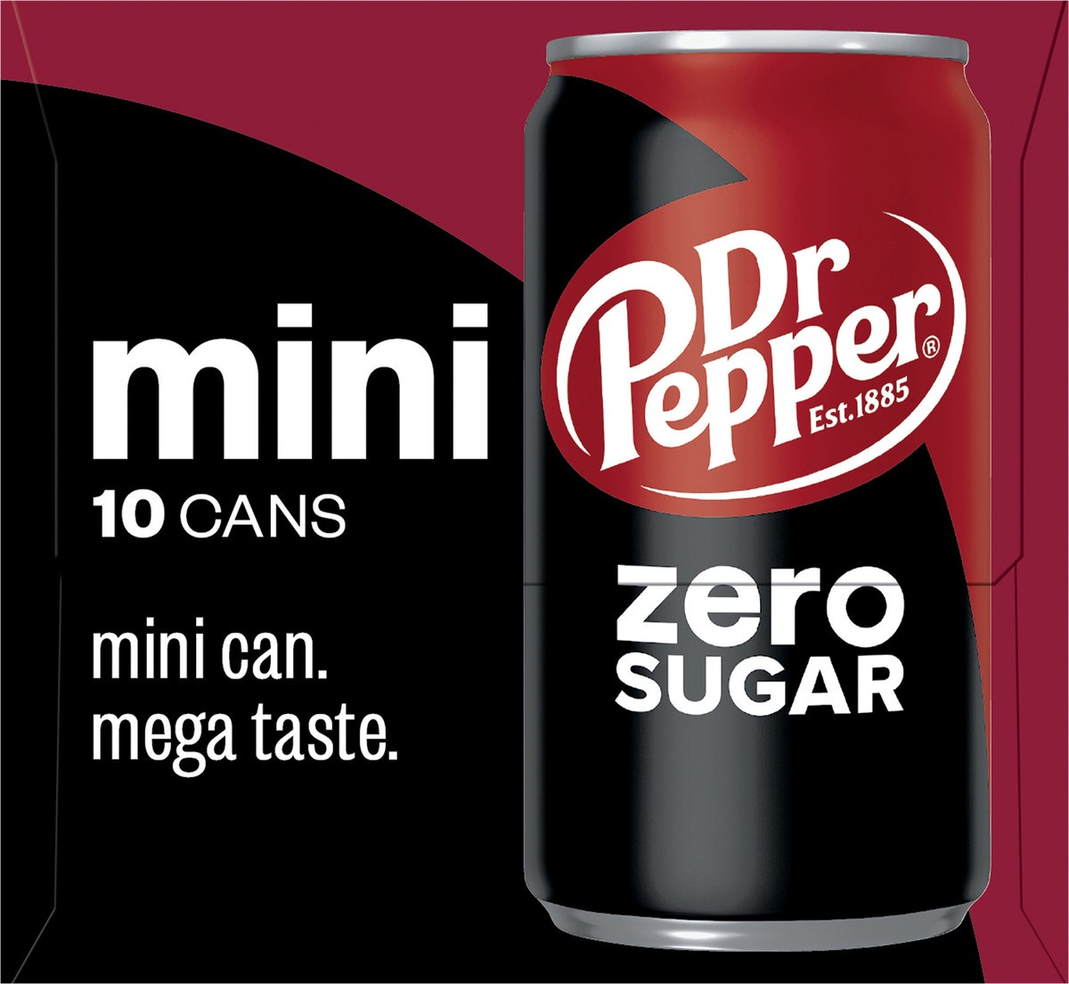 slide 2 of 12, Dr Pepper Zero Sugar Soda, 7.5 fl oz mini cans, 10 pack, 10 ct
