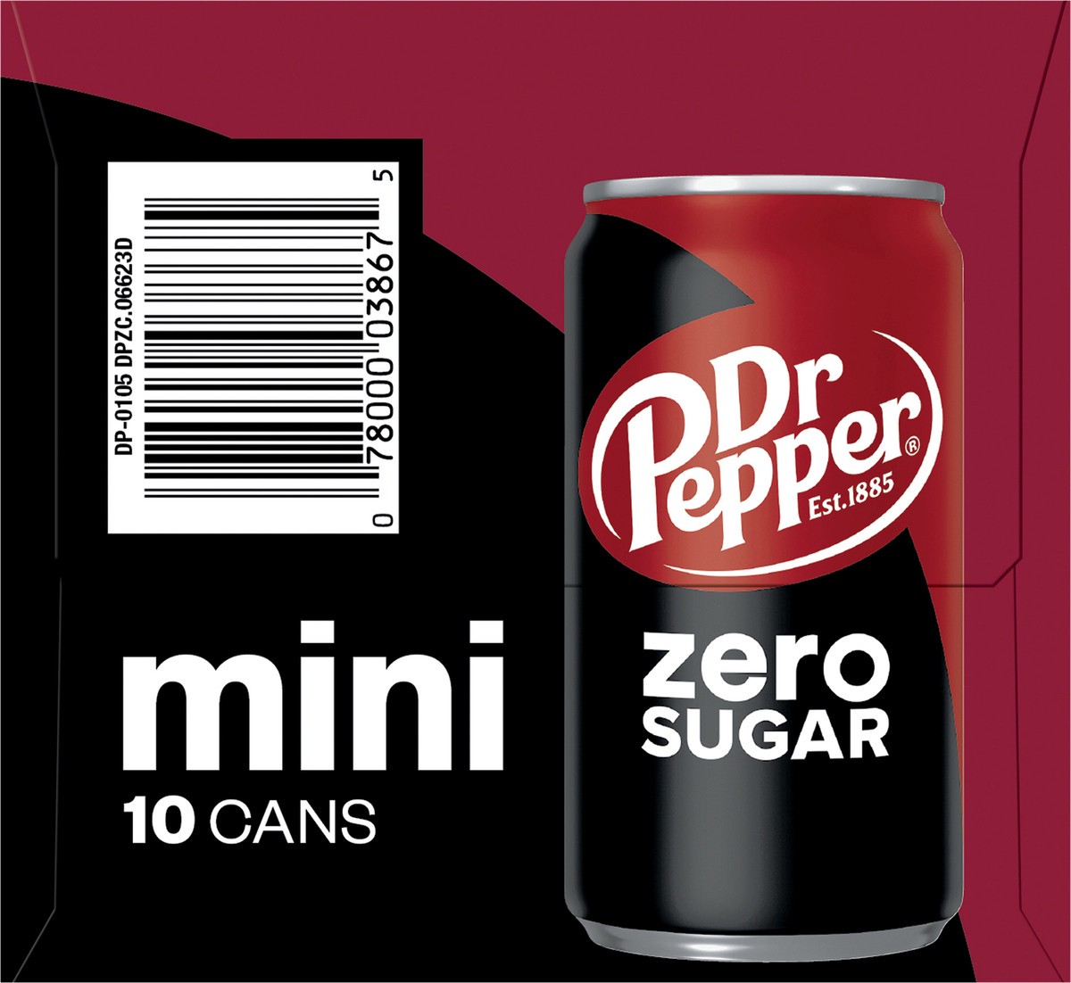 slide 6 of 12, Dr Pepper Zero Sugar Soda, 7.5 fl oz mini cans, 10 pack, 10 ct
