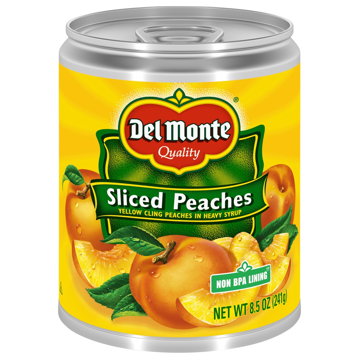 slide 1 of 9, Del Monte Sliced Yellow Cling Peaches in Heavy Syrup, 8.5 oz Can, 8.5 oz
