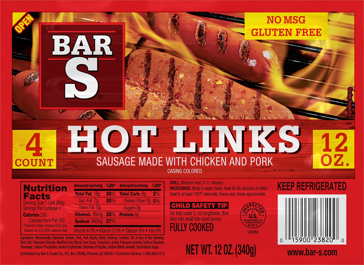 slide 9 of 11, Bar-S Hot Links Sausage, 0.75 lb