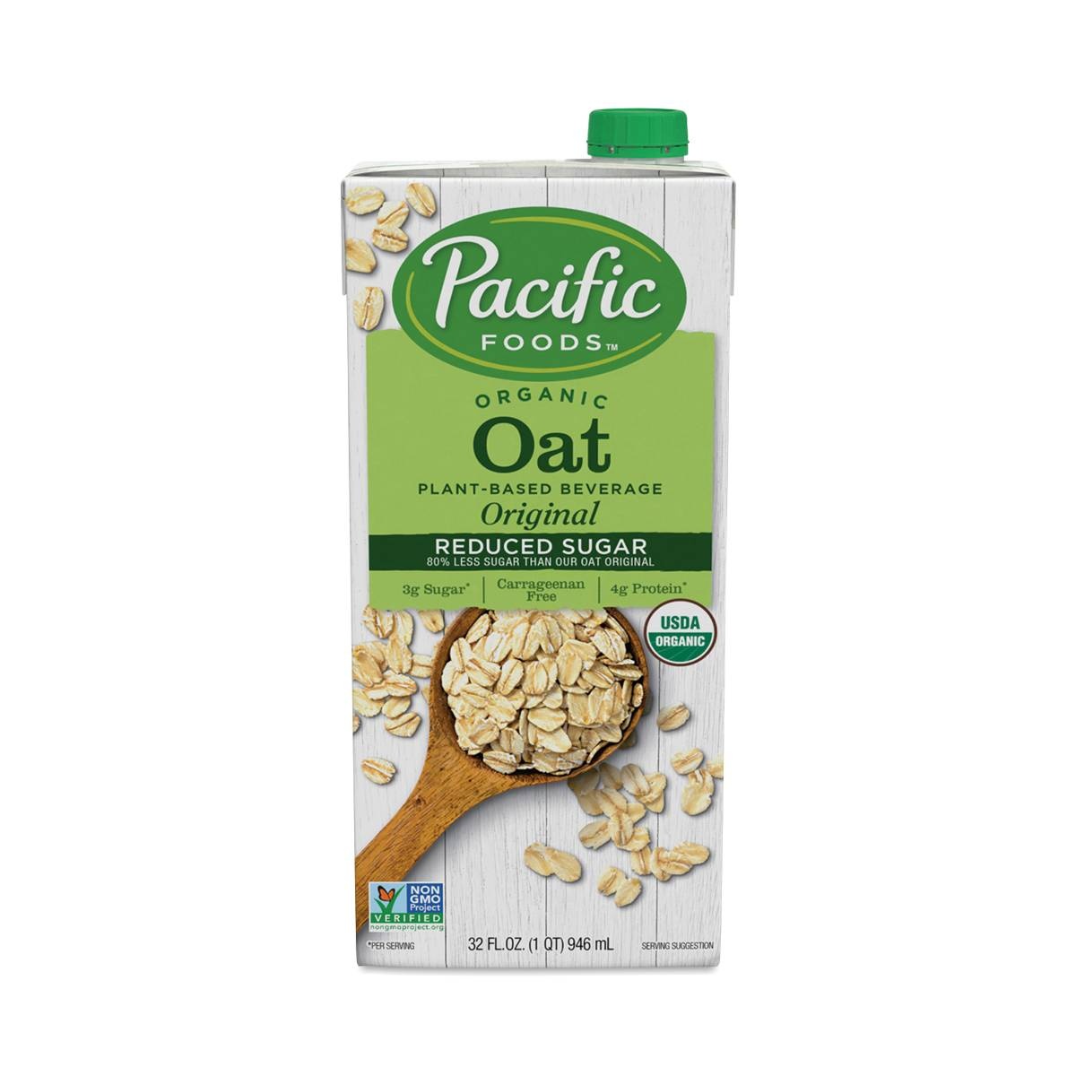 slide 1 of 2, Pacific Foods Organic Reduced Sugar Original Oat Beverage, 32 oz