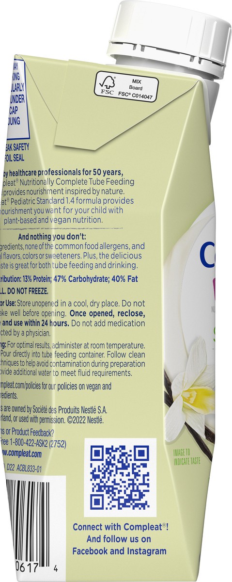 slide 7 of 7, COMPLEAT Pediatric Standard 1.4 Vanilla 250 mL Tetra Pak Dream Cap, 8.45 fl oz