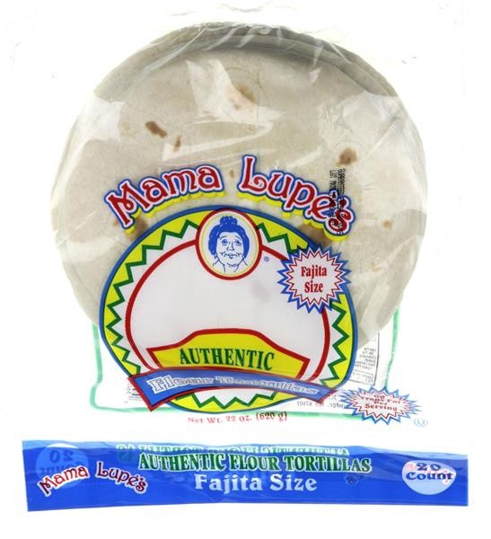 slide 1 of 1, Mama Lupe's Authentic Fajita Size Flour Tortillas, 22 oz