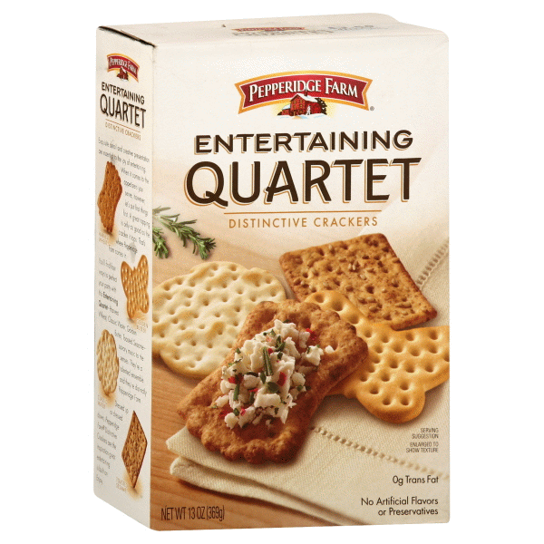 slide 1 of 1, Pepperidge Farm Entertaining Quartet Crackers, 13 oz