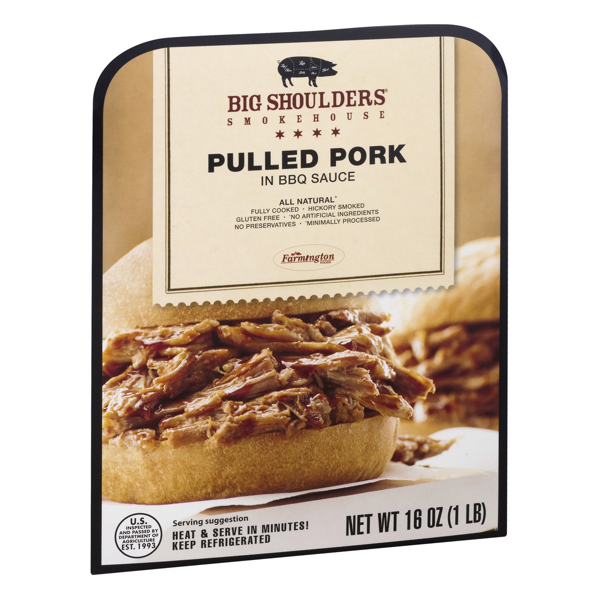 slide 11 of 12, Big Shoulders Smokehouse Big Shoulders pulled pork in BBQ sauce, 16 oz
