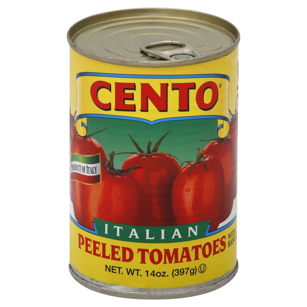 slide 1 of 1, Cento Italian Peeled Tomatoes with Basil Leaf, 14 oz