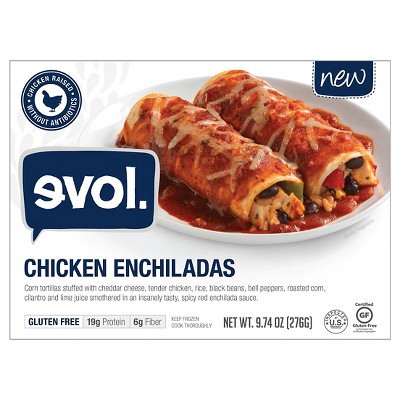 slide 1 of 4, EVOL Single Serve Chicken Enchilada, 9.7 oz