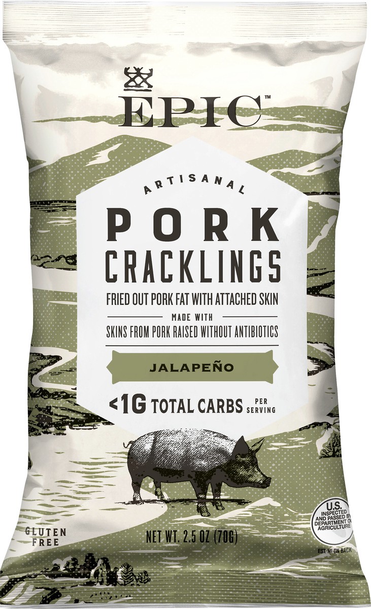slide 8 of 13, Epic Artisanal Jalapeno Pork Cracklings 2.5 oz, 2.5 oz