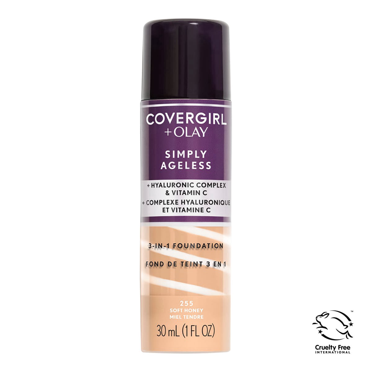 slide 1 of 3, Covergirl Olay Simply Ageless 3-In-1 255 Soft Honey Liquid Foundation, 1 ct