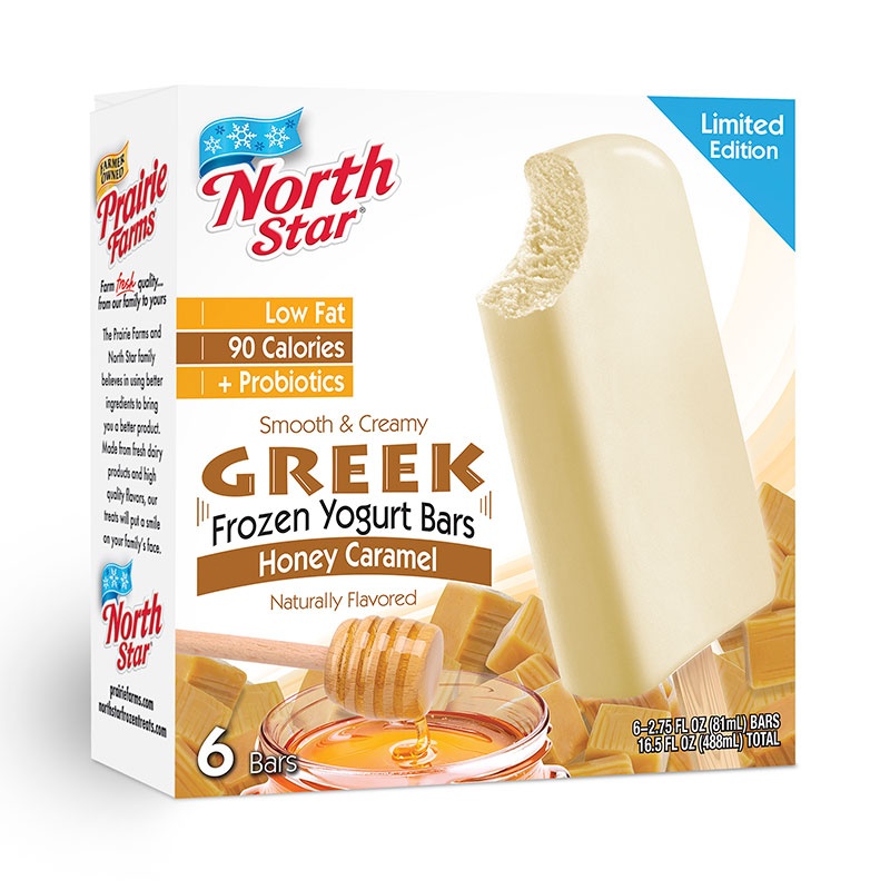 slide 1 of 1, North Star Honey Caramel Greek Yogurt Bar, 6 ct