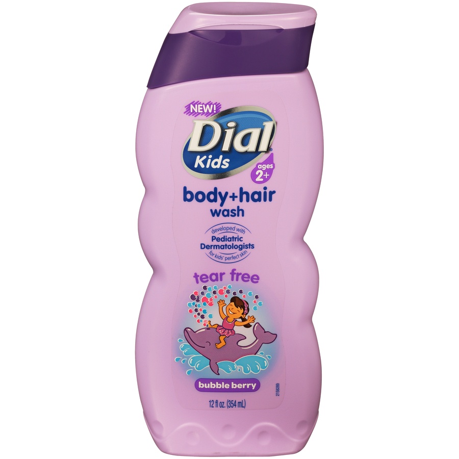 slide 1 of 7, Dial Body-Hair Wash Kids Bubble Berry, 12 fl oz