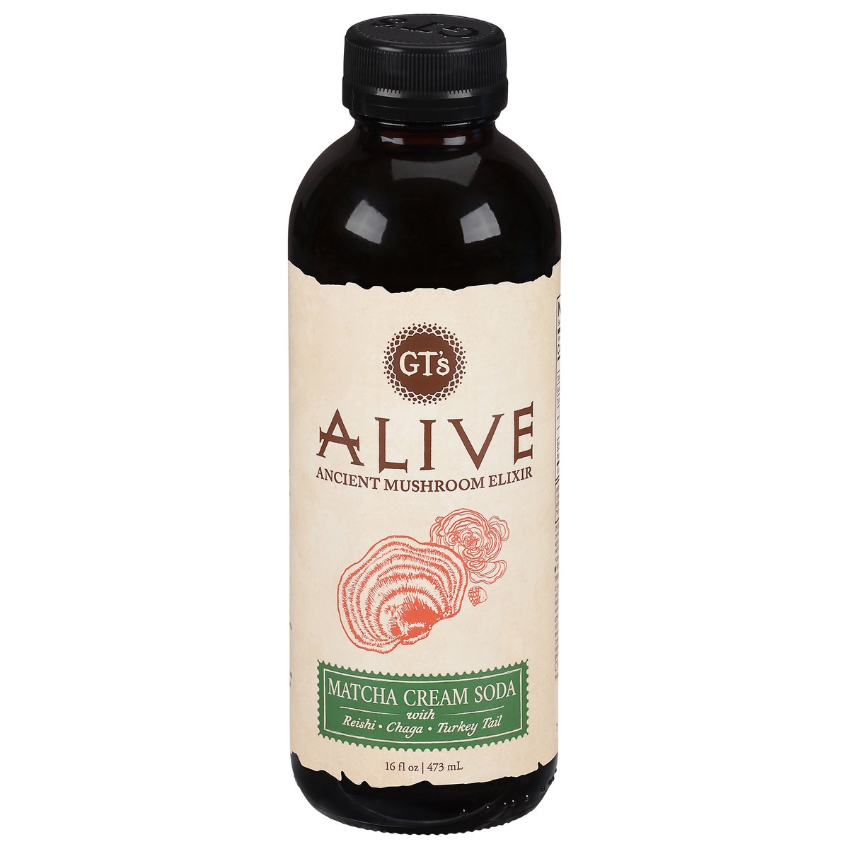 slide 11 of 13, GT's Alive Matcha Cream Soda Ancient Mushroom Elixir - 16 fl oz, 16 fl oz