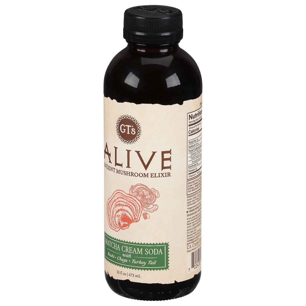 slide 12 of 13, GT's Alive Matcha Cream Soda Ancient Mushroom Elixir - 16 fl oz, 16 fl oz