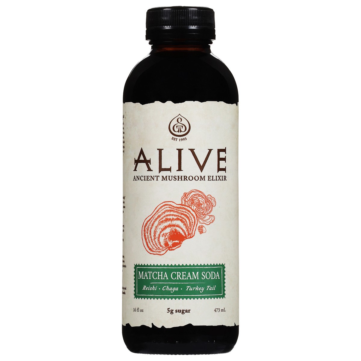 slide 1 of 13, GT's Alive Matcha Cream Soda Ancient Mushroom Elixir - 16 fl oz, 16 fl oz