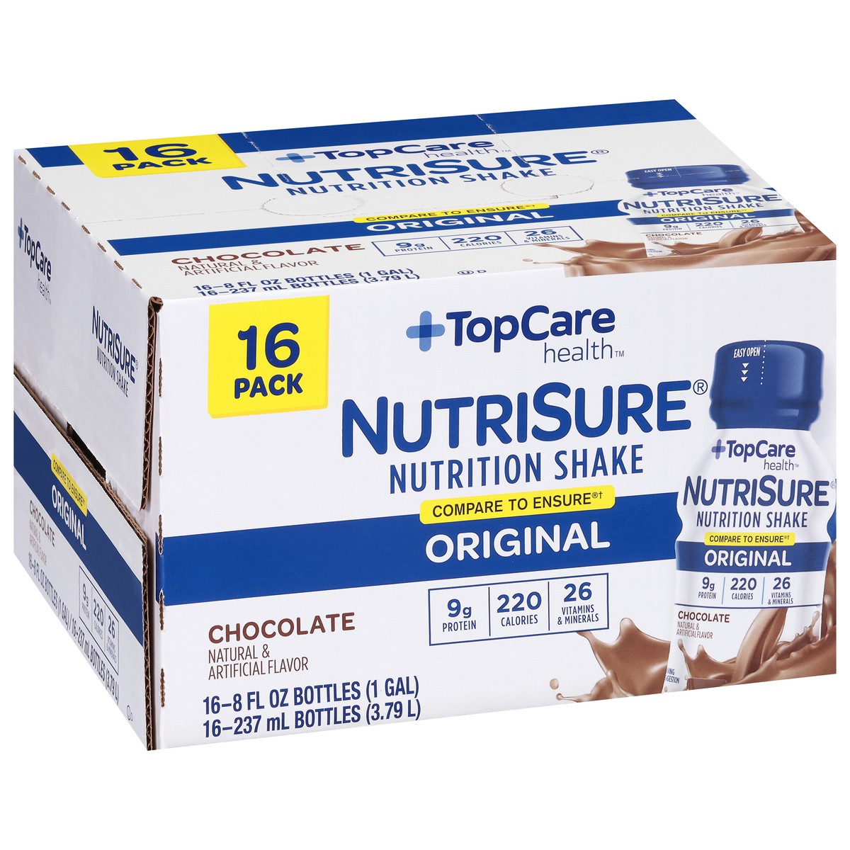 slide 7 of 9, TopCare Health NutriSure Original Chocolate Nutrition Shake 16 ea, 16 ct