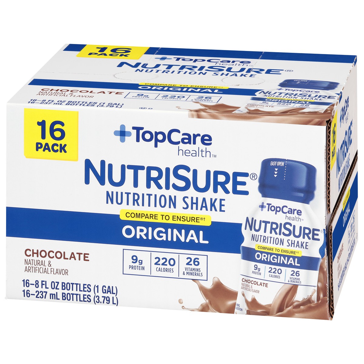 slide 6 of 9, TopCare Health NutriSure Original Chocolate Nutrition Shake 16 ea, 16 ct