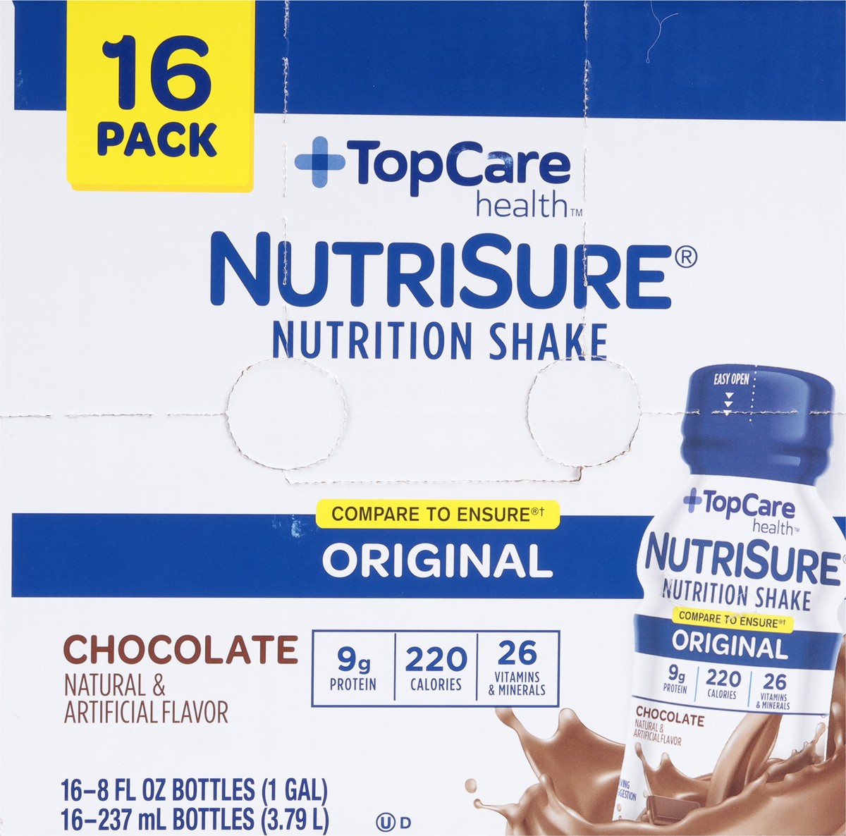 slide 5 of 9, TopCare Health NutriSure Original Chocolate Nutrition Shake 16 ea, 16 ct