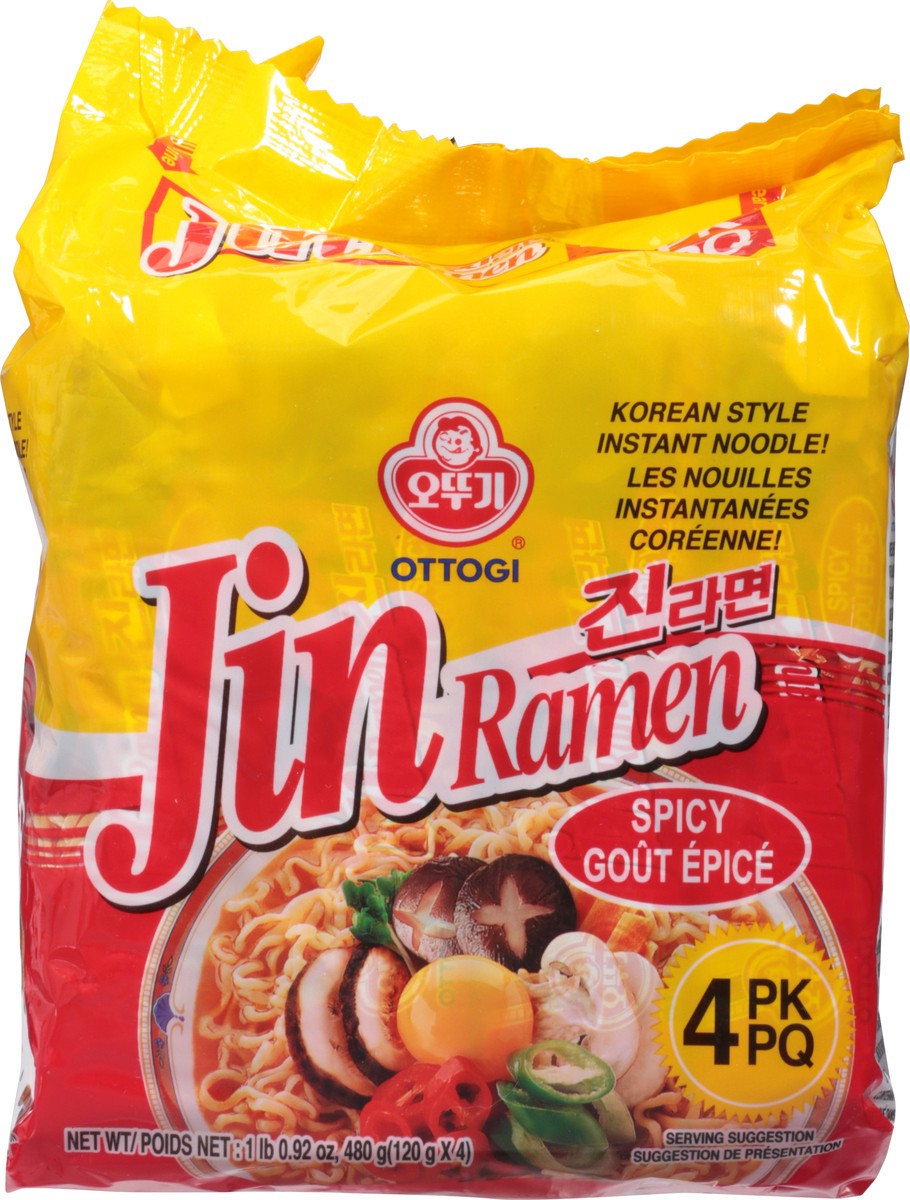 slide 7 of 9, Ottogi Jin Ramen Spicy Flavor Pack 4 Count - 16.93 Oz, 4 ct