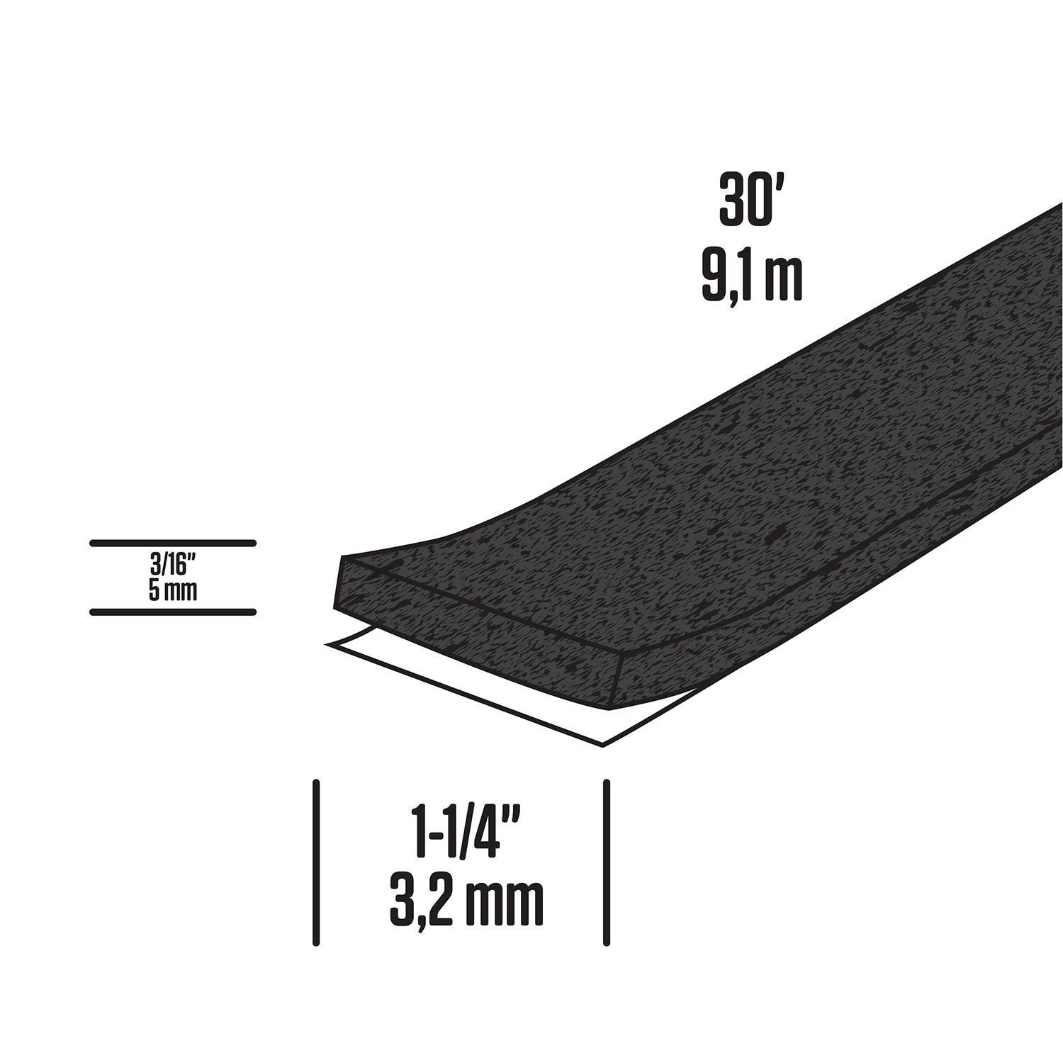 slide 4 of 6, M-D 30-ft x 1-1/4-in x 3/16-in Gray Camper Seal Foam Marine/Automotive Weatherstrip, 1 ct