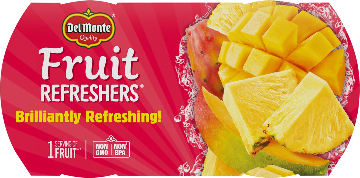 slide 7 of 7, Del Monte Fruit Refreshers Pineapple Mango Prickly Pear, Cup, 2 ct; 7 oz