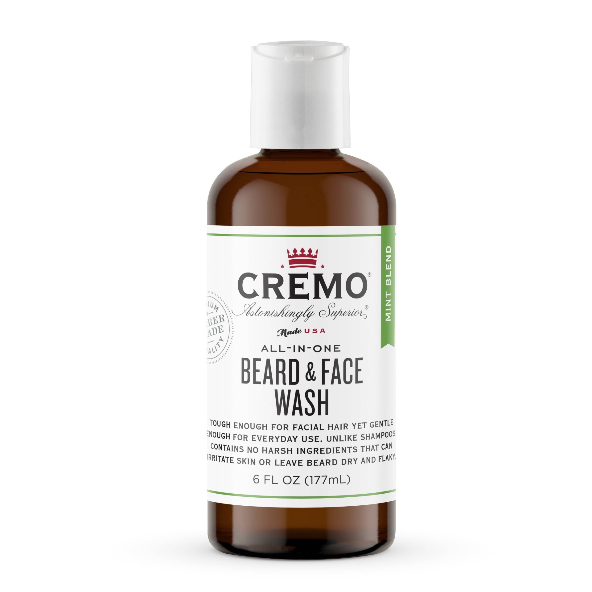 slide 1 of 1, Cremo All-In-One Beard & Face Wash, 4 oz