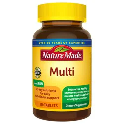 Nature Made Multivitamin Tablets with Iron, Multivitamin for Women and Men for Daily Nutritional Support, Nature Made Multi Vitamins for Adults, 130 Tablets, 130 Day Supply