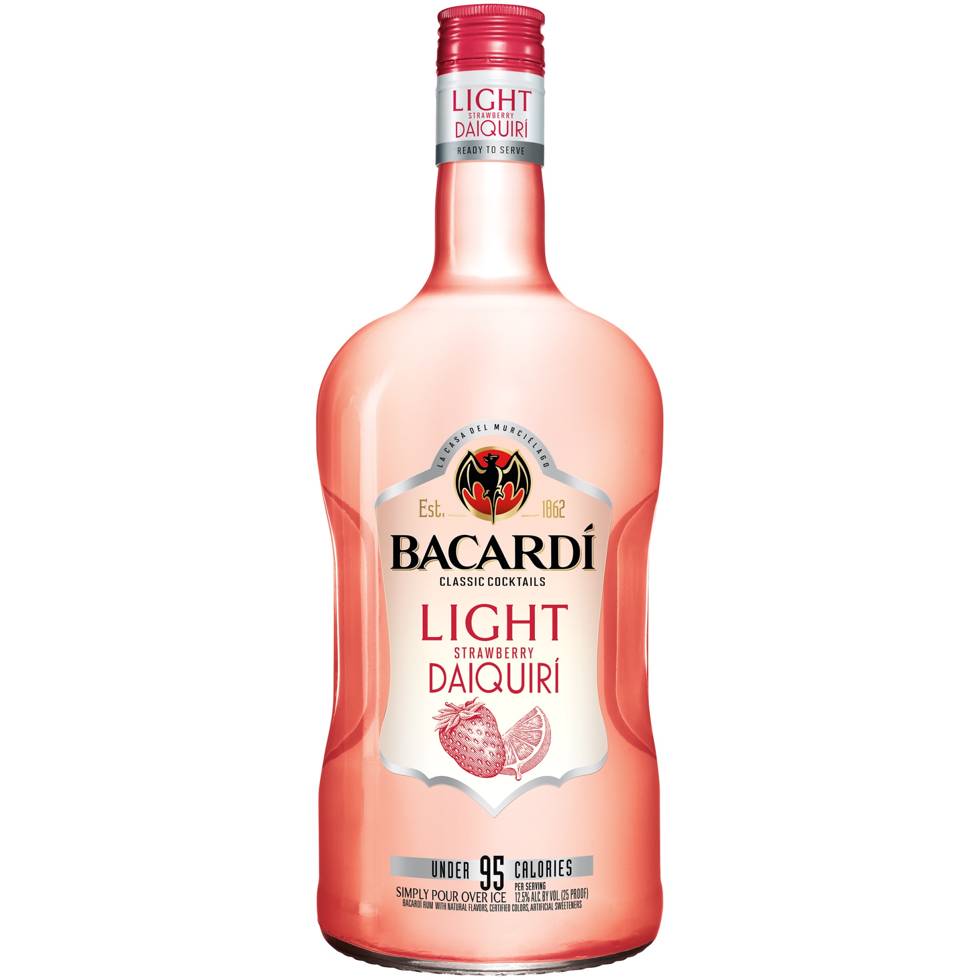 slide 1 of 1, Bacardi Light Strawberry Daiquiri Cocktail, 1.75 liter