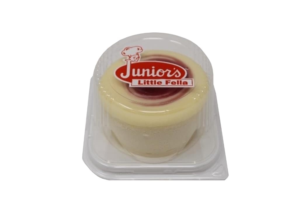 slide 1 of 1, Junior's Cheesecakes & Desserts Little Fellas Raspberry Swirl Cheesecake, 4 oz