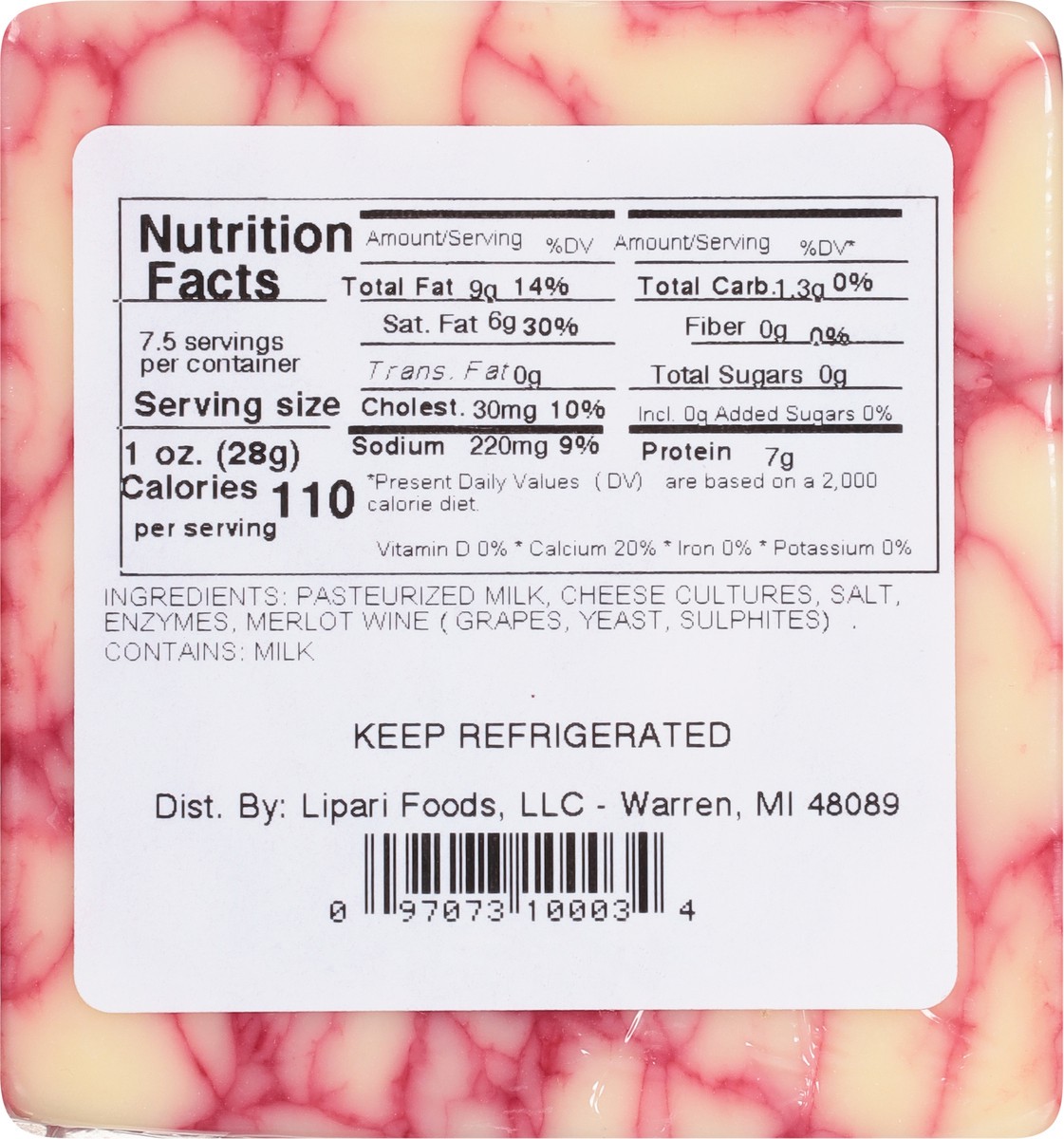 slide 4 of 9, Lake Forest Artisan Red Wine White Cheddar Cheese 7.5 oz, 7.5 oz