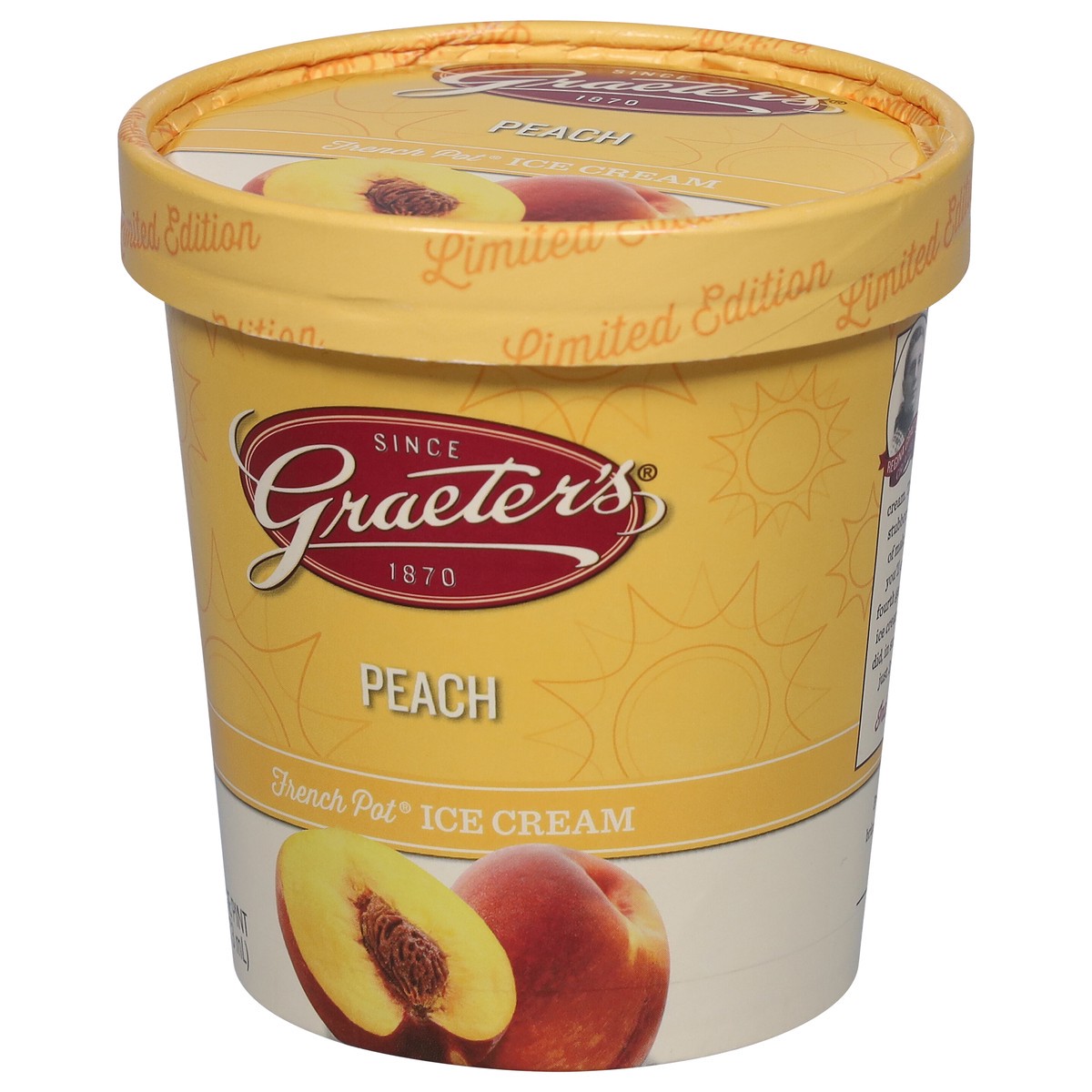 slide 10 of 13, Graeter's French Pot Peach Ice Cream 1 pt, 16 oz