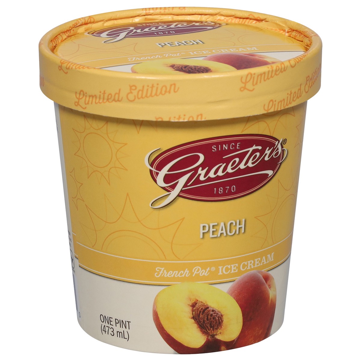 slide 6 of 13, Graeter's French Pot Peach Ice Cream 1 pt, 16 oz