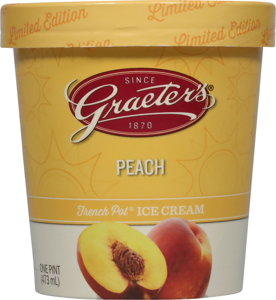 slide 3 of 13, Graeter's French Pot Peach Ice Cream 1 pt, 16 oz