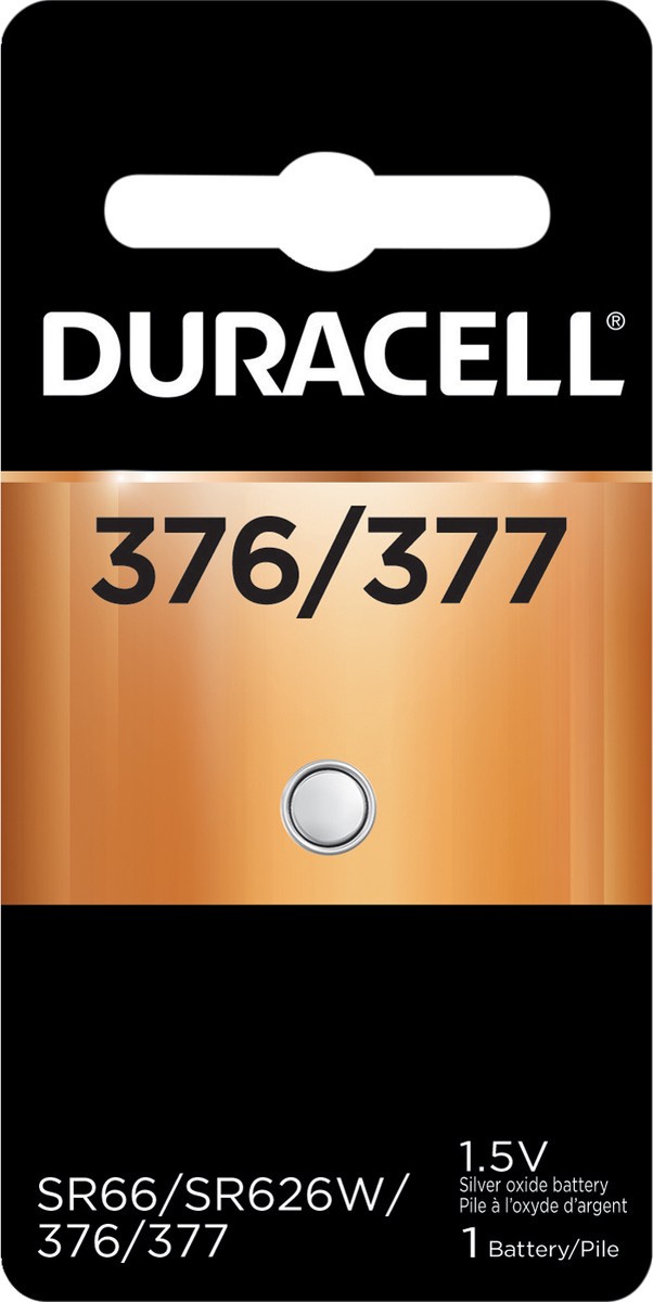 slide 4 of 5, Duracell 377 Silver Oxide Button Battery, 1 ct