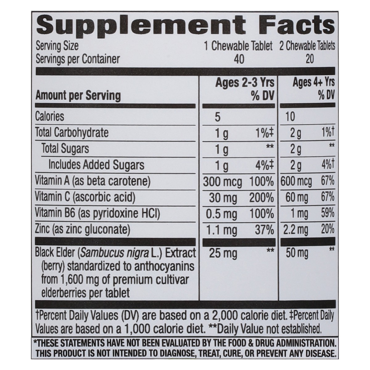 slide 11 of 14, Nature's Way Sambucus Elderberry Kids Chewable with Vitamin A, Vitamin C, Zinc, Immune Support*, Berry Flavored, 40 Tablets, 40 ct