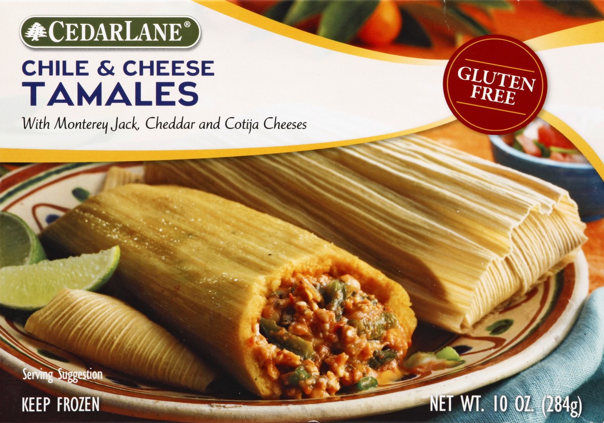 slide 5 of 13, Cedarlane Gluten Free Chile & Cheese Tamales 10 oz, 10 oz