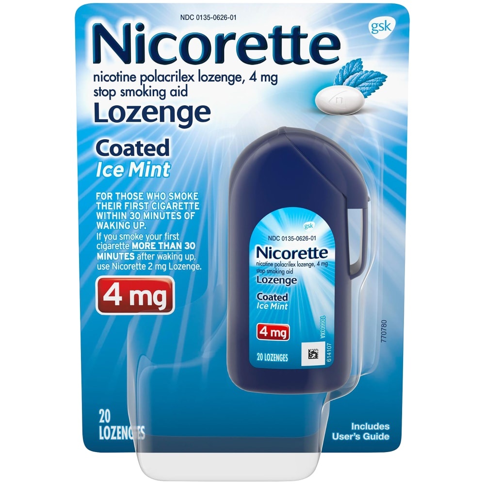 slide 1 of 1, Nicorette Ice Mint 4Mg Coated Lozenge - 20 ct, 20 ct