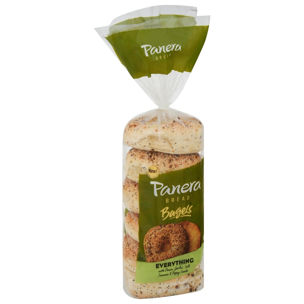 slide 3 of 9, Panera Bread Bagels, Pre-Sliced, Everything, 6 ct